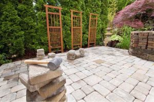 paver installation on outdoor